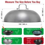Small Yosukata Black Carbon Steel Wok 13,5-inch(34cm)+Stainless Steel Wok Lid+Spatula, Ladle and Skimmer Set
