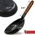 Small Yosukata Skillet Pan 20 cm (7,9-inch, Black Carbon Steel, Pre-Seasoned)