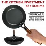 Small Yosukata Skillet Pan 20 cm (7,9-inch, Black Carbon Steel, Pre-Seasoned)