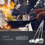 Small Yosukata 17-inch (43 см) Utensils Wok Set (Spatula & Ladle & Turner Stainless Steel)